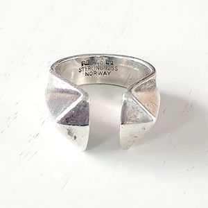 Anna Greta Eker Modernist "Prisme" Sterling Silver Ring Made in Norway.